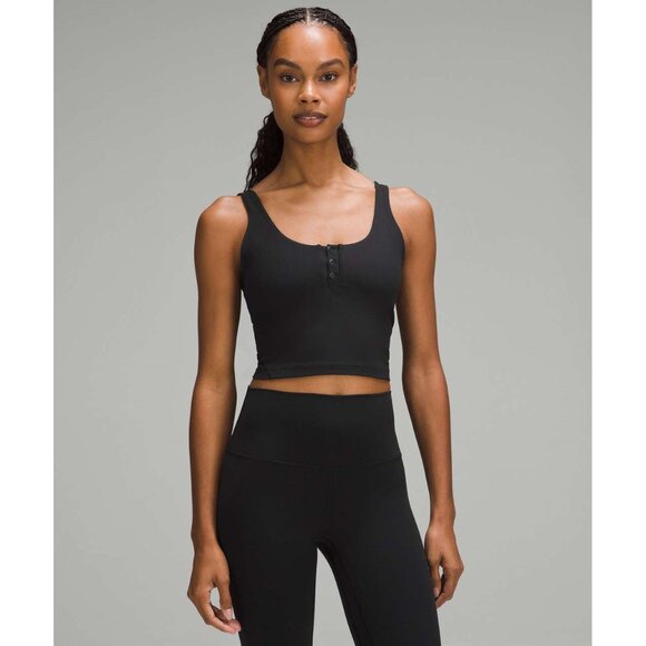 lululemon athletica Tops - LULULEMON Women's Align Ribbed Henley Tank Top Size 4 In Black